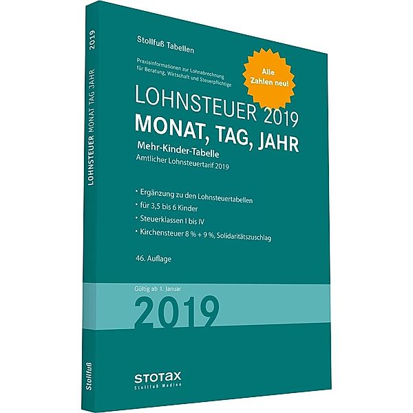 Tabelle, Lohnsteuer 2019 Mehr-Kinder-Tabelle