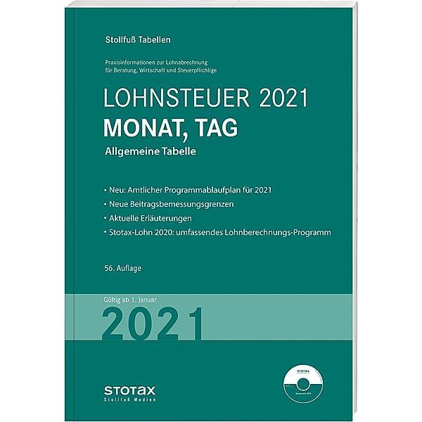 Tabelle, Lohnsteuer 2021 Monat, Tag