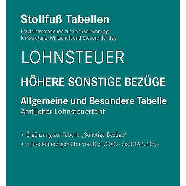 Tabelle, Lohnsteuer 2023 Höhere Sonstige Bezüge