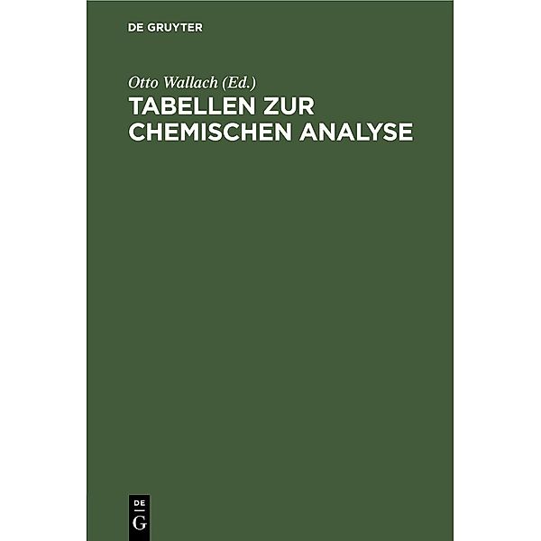 Tabellen zur chemischen Analyse