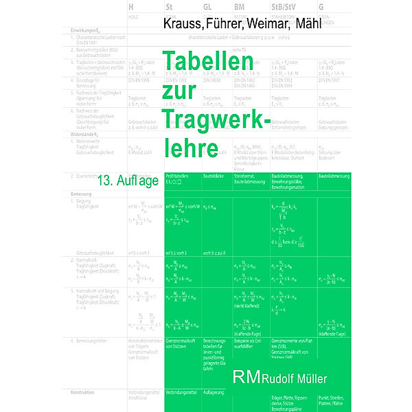 Tabellen zur Tragwerklehre, 13. Auflage, Florian Mähl, Franz Krauss, Thorsten Weimar, Wilfried Führer