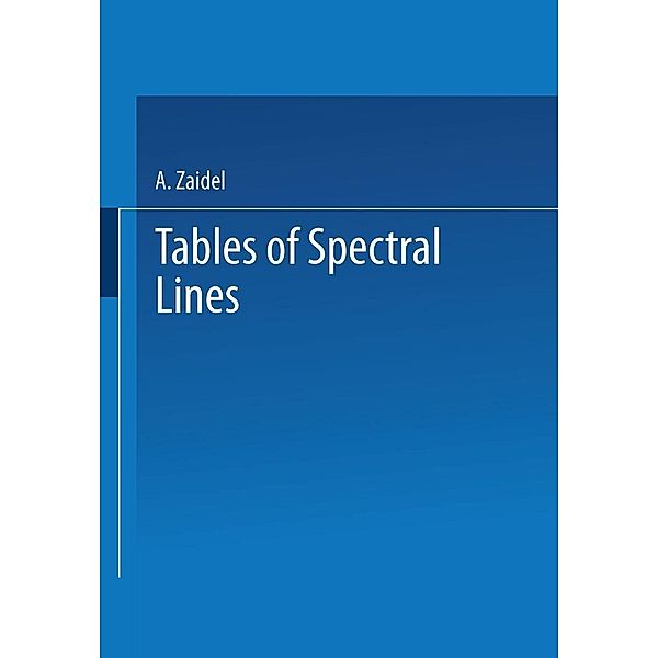 Tables of Spectral Lines, A. Zaidel'