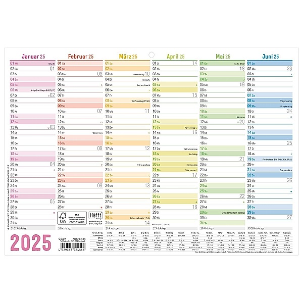 Tafelkalender 2025 A4 [Rainbow]