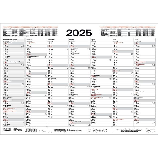 Tafelkalender A3 2025