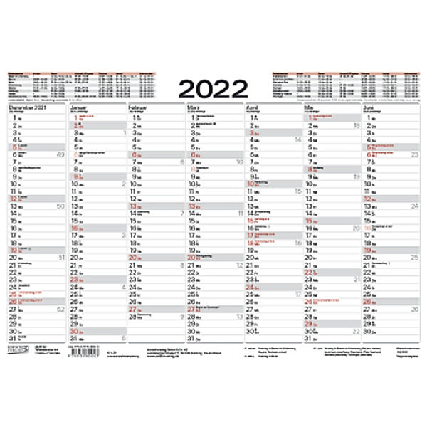 Tafelkalender A4 2022