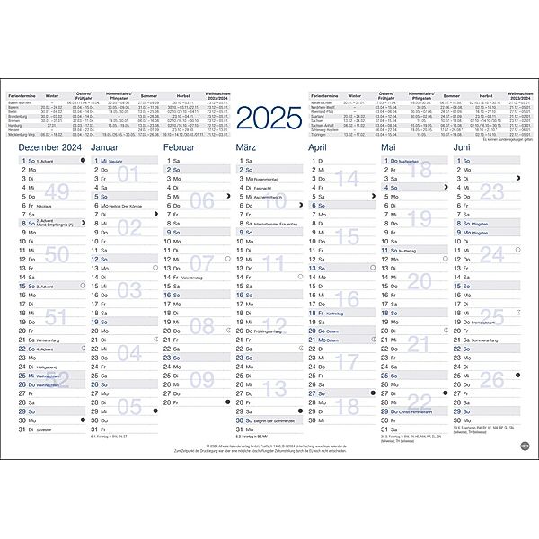 Tafelkalender A4 2025