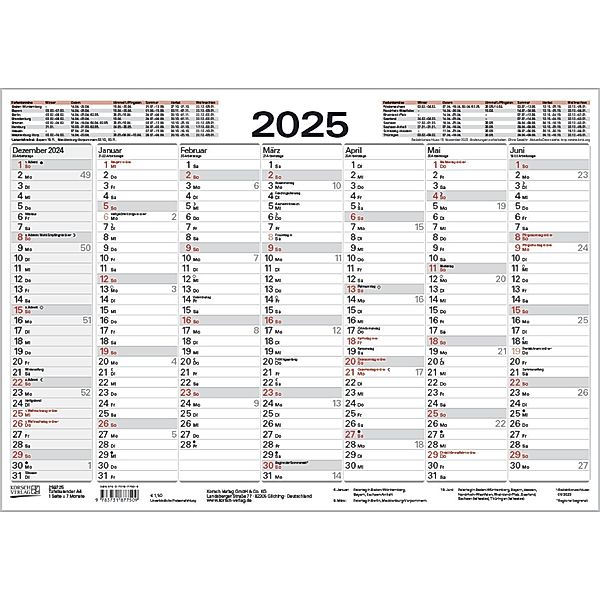 Tafelkalender A4 2025