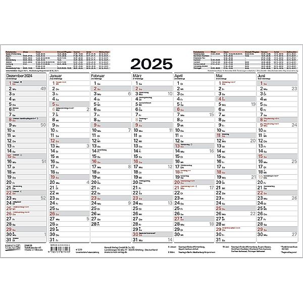 Tafelkalender A5 2025