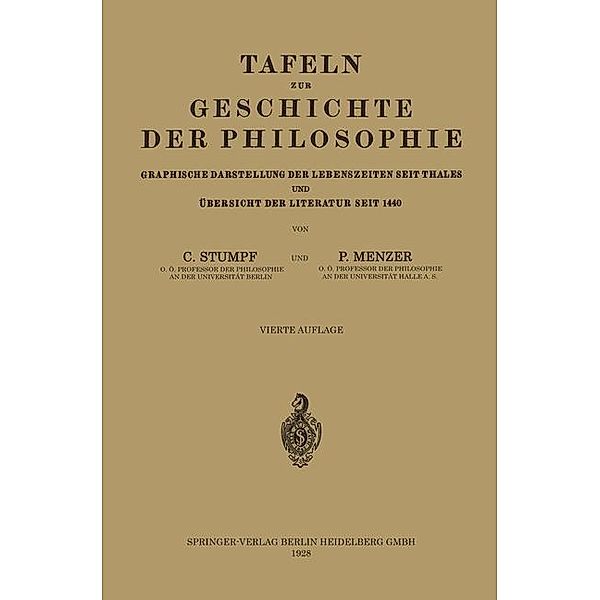 Tafeln zur Geschichte der Philosophie, C. Stumpf, P. Menzer