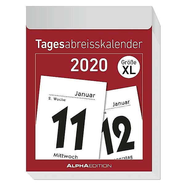 Tagesabreißkalender XL 2020, ALPHA EDITION