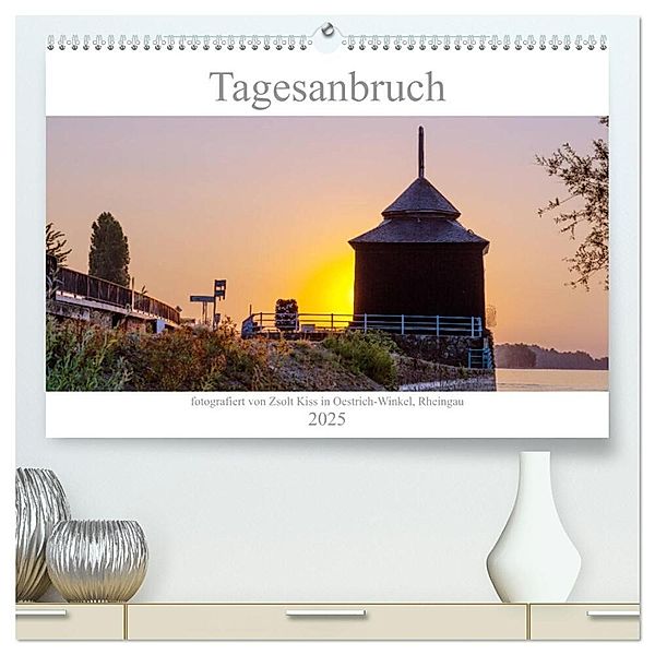 Tagesanbruch am Rhein (hochwertiger Premium Wandkalender 2025 DIN A2 quer), Kunstdruck in Hochglanz, Calvendo, Zsolt Kiss