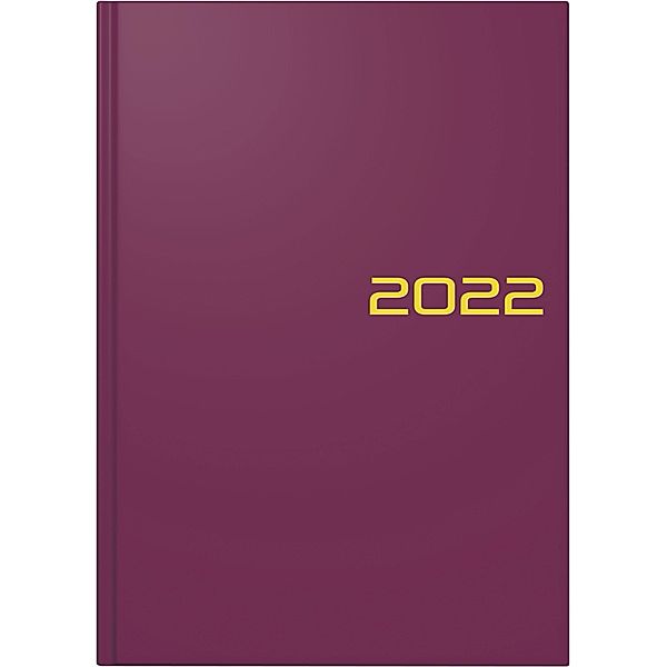 Tageskalender Modell 795 2022, Balacron-Einband bordeaux