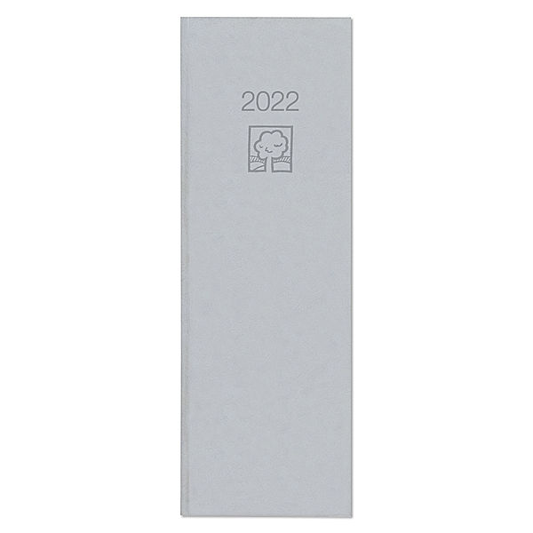 Tagevormerkbuch Recycling 2022 - Bürokalender 10,4x29,6 cm - 2 Tage auf 1 Seite - Recyclingpapier - mit Eckperforation und Leseband - 801-0703