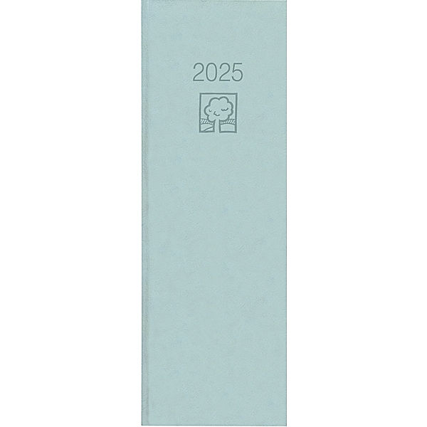 Tagevormerkbuch Recycling 2025 - Bürokalender 10,4x29,6 cm - 2 Tage auf 1 Seite - Recyclingpapier - mit Eckperforation und Leseband - 801-0703