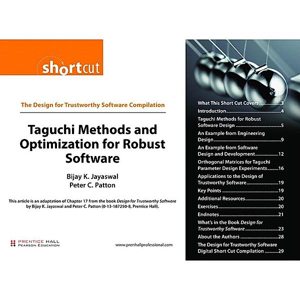 Taguchi Methods and Optimization for Robust Software (Digital Short Cut), Jayaswal Bijay K., Patton Peter C.