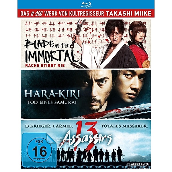 Takashi Miike - Box - 13 Assassins, Hara-Kiri: Death of a Samurai, Blade of the Immortal) Bluray Box, Kaneo Ikegami, Daisuke Tengan Kikumi Yamagishi Hiroaki Samura, Tetsuya Oishi