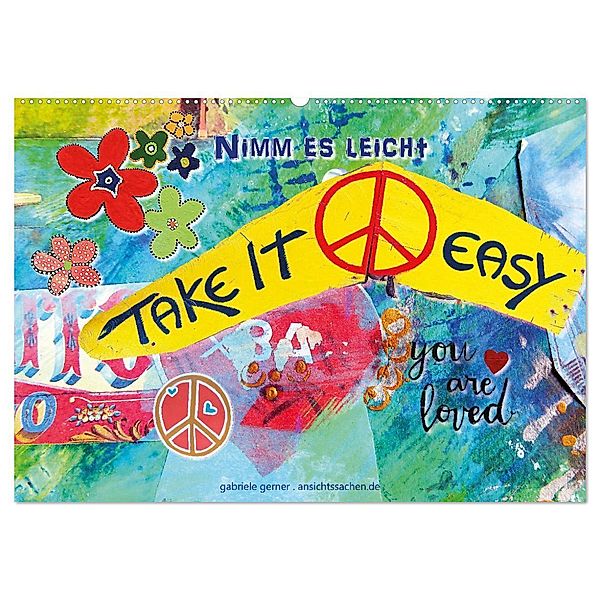 Take it easy Nimm es leicht (Wandkalender 2025 DIN A2 quer), CALVENDO Monatskalender, Calvendo, Gabriele Gerner