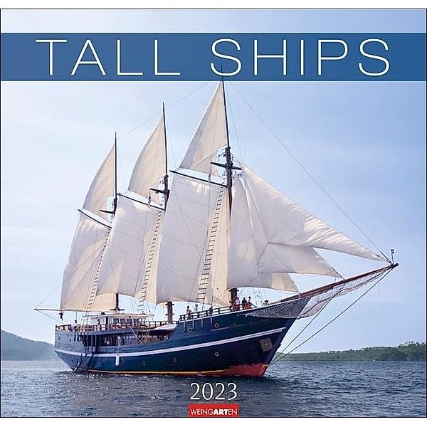 Tall Ships Kalender 2023. Großartige Fotos majestätischer Segelschiffe in einem großen Wandkalender. Das Querformat brin