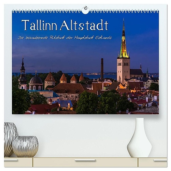Tallinn Altstadt (hochwertiger Premium Wandkalender 2024 DIN A2 quer), Kunstdruck in Hochglanz, Marcel Wenk