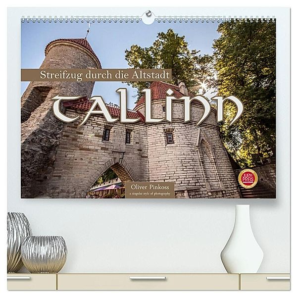 Tallinn - Streifzug durch die Altstadt (hochwertiger Premium Wandkalender 2024 DIN A2 quer), Kunstdruck in Hochglanz, Oliver Pinkoss