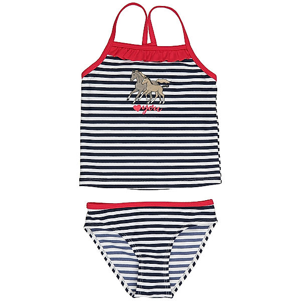 Salt & Pepper Tankini HORSES STRIPE mit Rüschen 2-teilig in navy/weiss