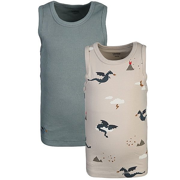 LIEWOOD Tanktop FARIS LITTLE DRAGON 2er-Pack in dark sandy mix