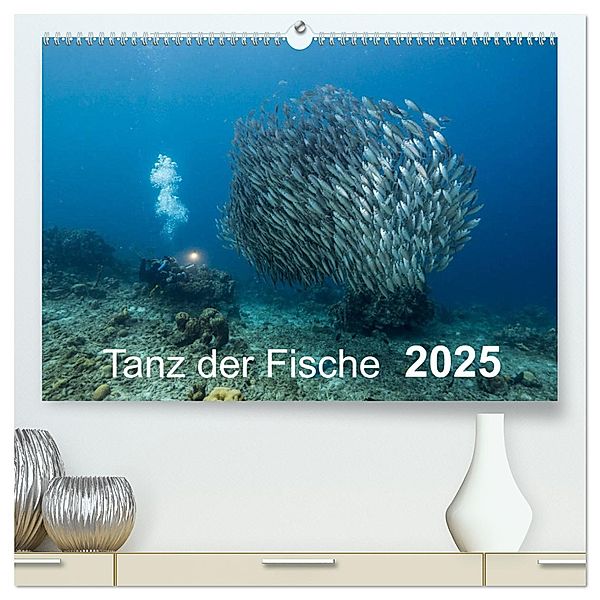 Tanz der Fische (hochwertiger Premium Wandkalender 2025 DIN A2 quer), Kunstdruck in Hochglanz, Calvendo, Yvonne Kühnast