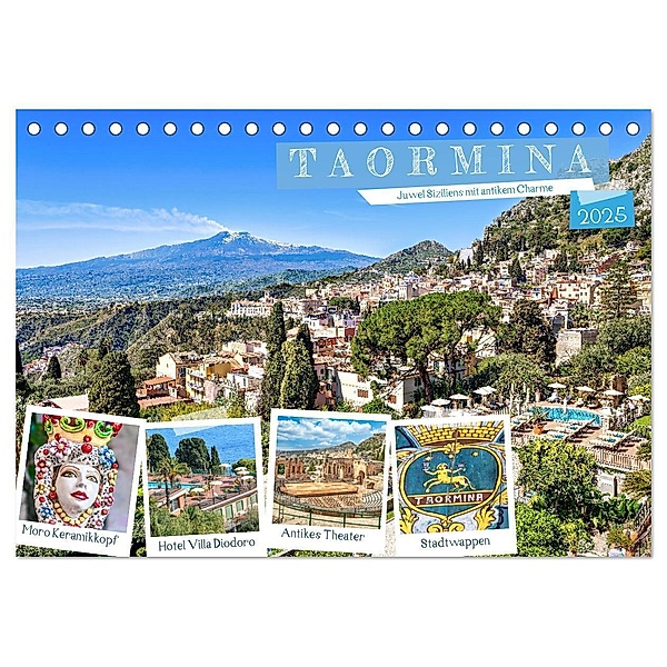 Taormina - Juwel Siziliens mit antikem Charme (Tischkalender 2025 DIN A5 quer), CALVENDO Monatskalender, Calvendo, Dieter Meyer