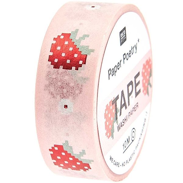 Tape Futschikato, Erdbeeren FSC MIX, 1,5 cm x 10 m