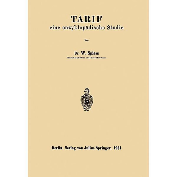 Tarif, W. Spieß