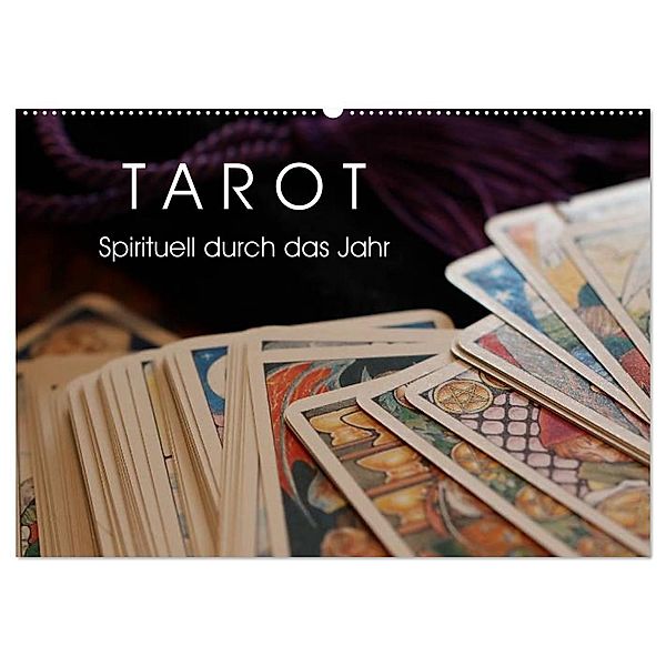 Tarot. Spirituell durch das Jahr (Wandkalender 2025 DIN A2 quer), CALVENDO Monatskalender, Calvendo, Elisabeth Stanzer