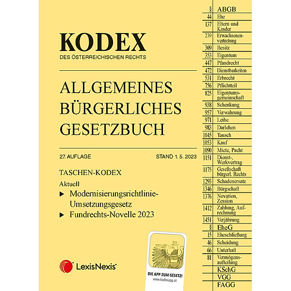 Taschen-Kodex ABGB 2023 - inkl. App