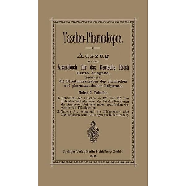 Taschen-Pharmakopoe, Julius Springer Verlag