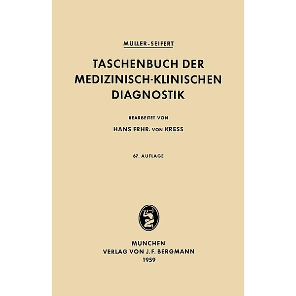 Taschenbuch der Medizinisch-Klinischen Diagnostik, Friedrich Müller, Otto Seifert