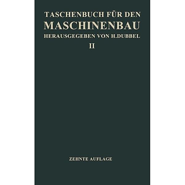 Taschenbuch für den Maschinenbau, H. Baer, Ch Bouche, H. Dubel, E. Dürree