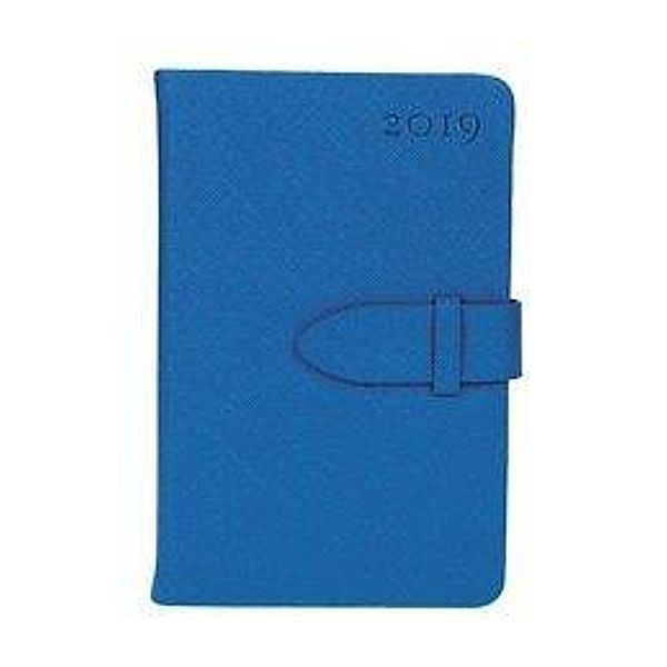 Taschenkalender 2019 mit Lasche blau A6