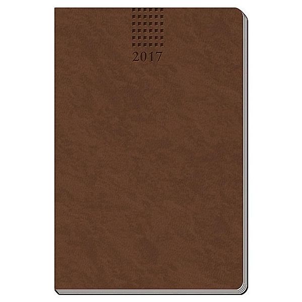 Taschenkalender A7 2017 Soft Touch Braun