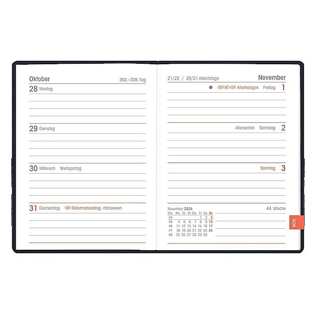 Taschenkalender blau 2024 - Büro-Kalender 8,3x10,7 - 1W 2S - flexibler  Kunststoffeinband - 660-1015-1 - Kalender bestellen
