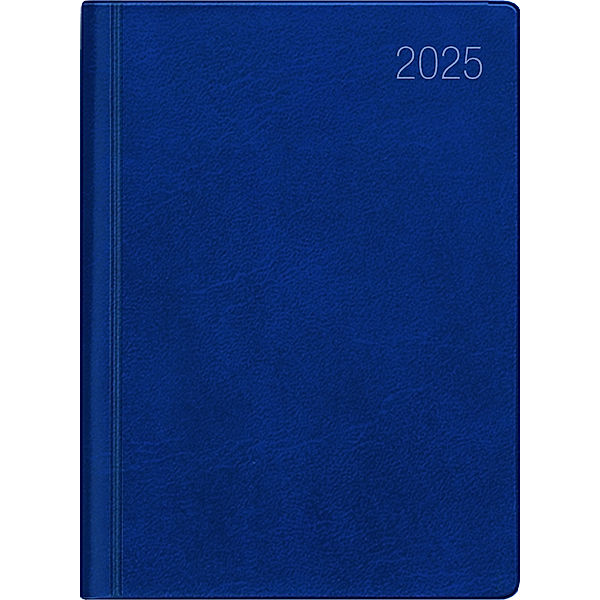 Taschenkalender blau 2025 - Büro-Kalender 8,3x10,7 - 1W/1S - flexibler Kunststoffeinband - 650-1015-1