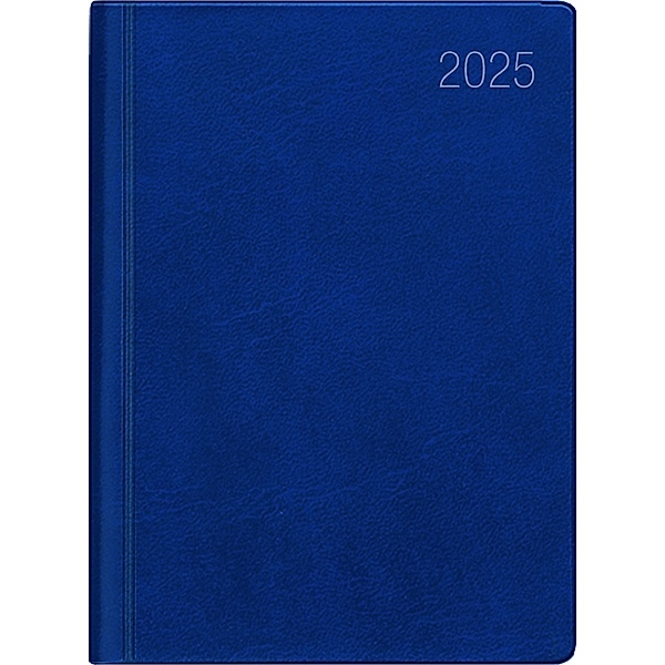 Taschenkalender blau 2025 - Büro-Kalender 8,3x10,7 - 1W/2S - flexibler Kunststoffeinband - 660-1015-1