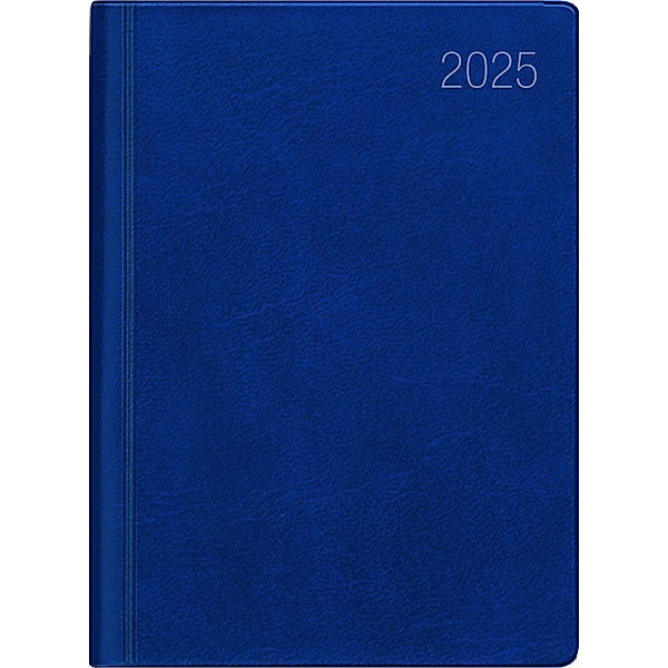 Taschenkalender blau 2025 - Bürokalender 10,2x14,2 - 1 Tag auf 1 Seite - flexibler Kunstoffeinband - Stundeneinteilung 7 - 19 Uhr - 612-1015