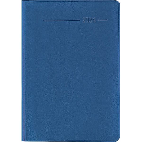 Taschenkalender Buch PVC aquamarin 2024 - Büro-Kalender 8x11,5 cm - 1 Woche 2 Seiten - 144 Seiten - Notiz-Heft - Alpha Edition