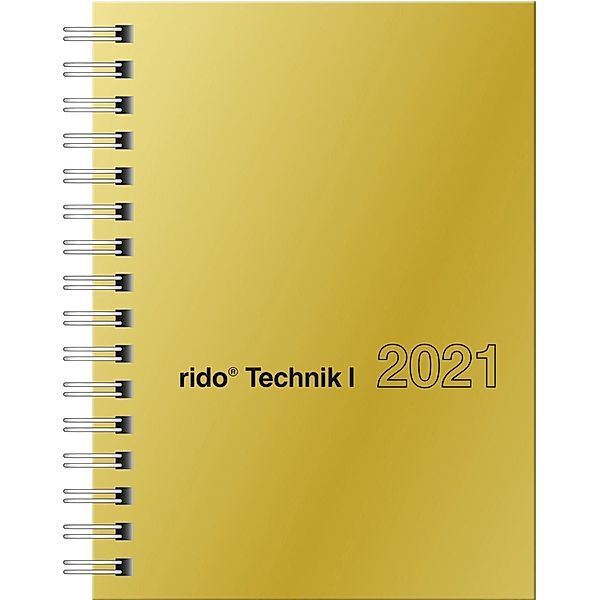 Taschenkalender Modell Perfect/Technik I, 2021, goldfarben
