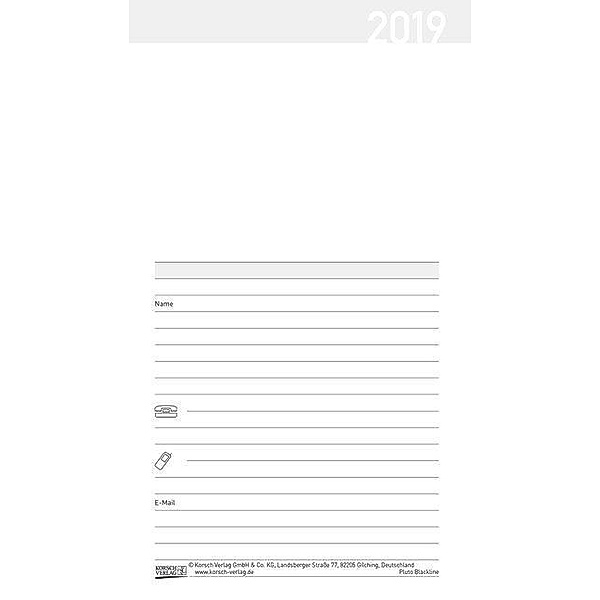 Taschenkalender Pluto geheftet Einlage 2019