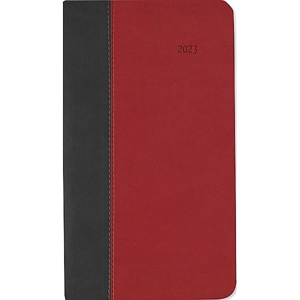 Taschenkalender Premium Fire schwarz-rot 2023 - Büro-Kalender 9x15,6 cm - 1 Woche 2 Seiten - 128 Seiten - mit weichem Tu