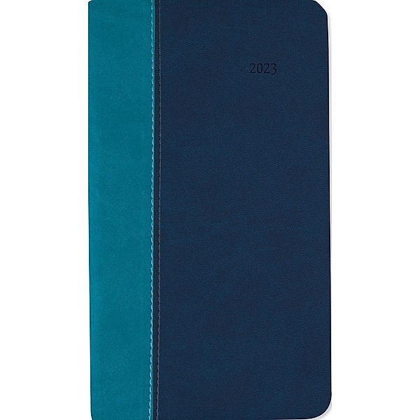 Taschenkalender Premium Water türkis-blau 2023 - Büro-Kalender 9x15,6 cm - 1 Woche 2 Seiten - 128 Seiten - mit weichem T