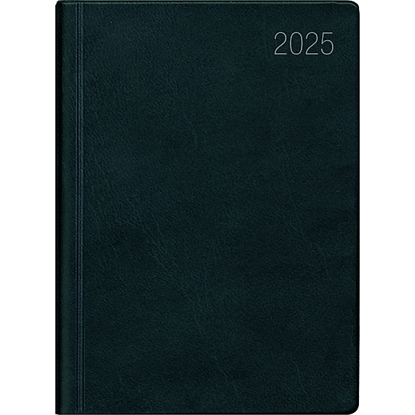 Taschenkalender schwarz 2025 - Büro-Kalender 8,3x10,7 - 1W/1S - flexibler Kunststoffeinband - 650-1020