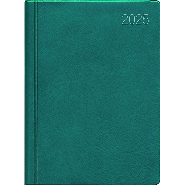 Taschenkalender türkis 2025 - Büro-Kalender 8,3x10,7- 1W/2S - flexibler Kunststoffeinband - 660-1013