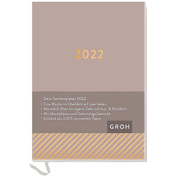 Taschenplaner 2022 (Streifen), Groh Verlag