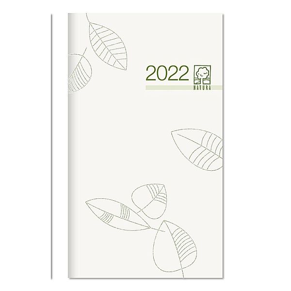 Taschenplaner Recycling 2022 - Bürokalender 8,8x15,2 cm - 1 Monat auf 2 Seiten - separates Adressheft - faltbar - Notizh